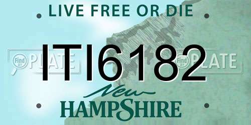 ITI6182 New Hampshire License Plate