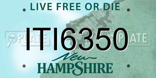 ITI6350 New Hampshire License Plate