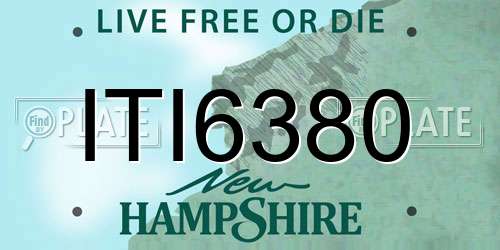 ITI6380 New Hampshire License Plate