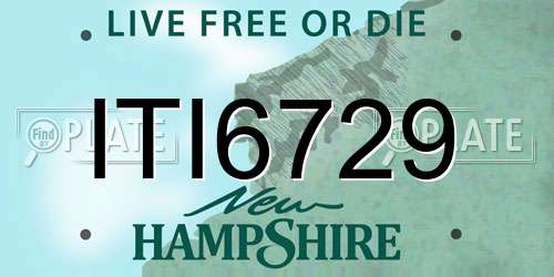 ITI6729 New Hampshire License Plate