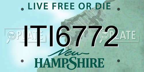 ITI6772 New Hampshire License Plate