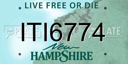 ITI6774 New Hampshire License Plate