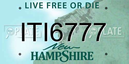 ITI6777 New Hampshire License Plate