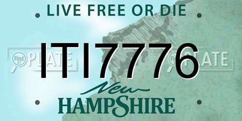 ITI7776 New Hampshire License Plate