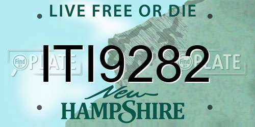ITI9282 New Hampshire License Plate