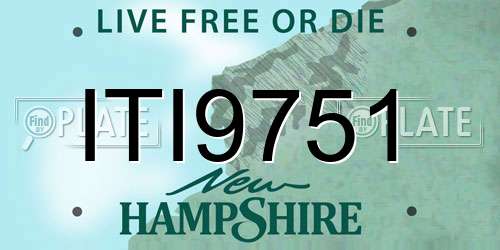 ITI9751 New Hampshire License Plate