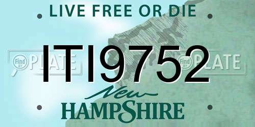 ITI9752 New Hampshire License Plate
