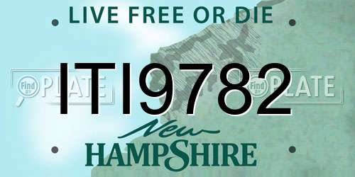 ITI9782 New Hampshire License Plate