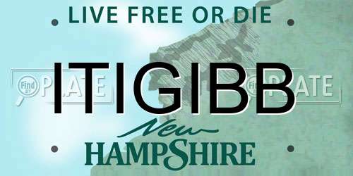 ITIGIBB New Hampshire License Plate