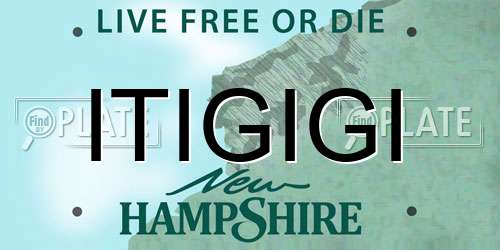 ITIGIGI New Hampshire License Plate