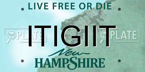 ITIGIIT New Hampshire License Plate