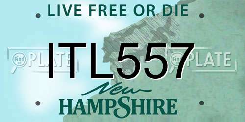 ITL557 New Hampshire License Plate