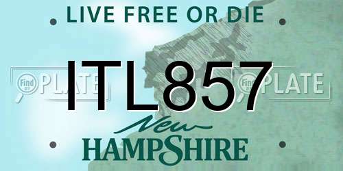 ITL857 New Hampshire License Plate