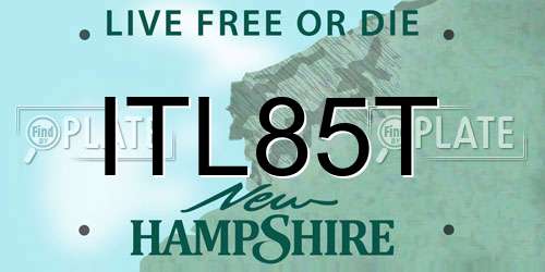 ITL85T New Hampshire License Plate