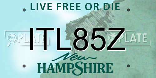 ITL85Z New Hampshire License Plate