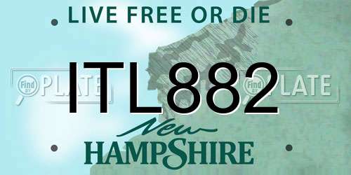 ITL882 New Hampshire License Plate