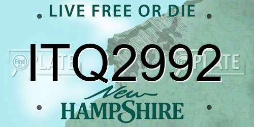 ITQ2992 New Hampshire License Plate