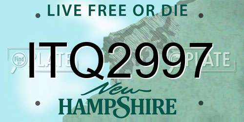 ITQ2997 New Hampshire License Plate