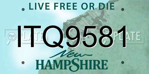 ITQ9581 New Hampshire License Plate