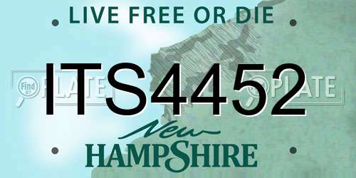 ITS4452 New Hampshire License Plate