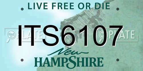 ITS6107 New Hampshire License Plate