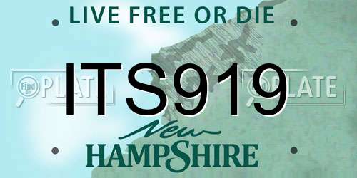 ITS919 New Hampshire License Plate