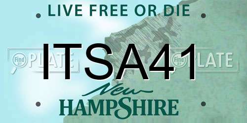 ITSA41 New Hampshire License Plate