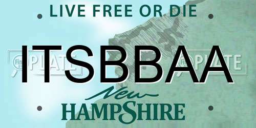 ITSBBAA New Hampshire License Plate
