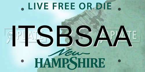 ITSBSAA New Hampshire License Plate