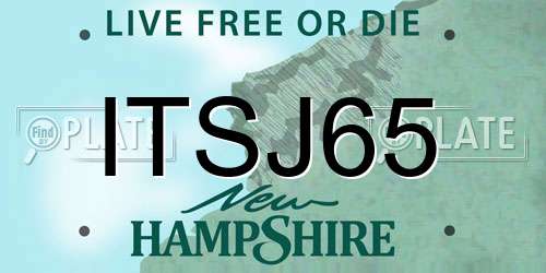 ITSJ65 New Hampshire License Plate