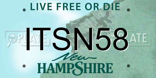 ITSN58 New Hampshire License Plate