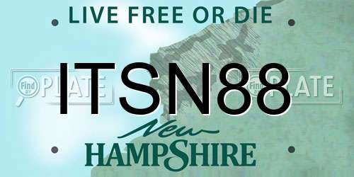ITSN88 New Hampshire License Plate