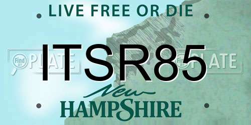 ITSR85 New Hampshire License Plate