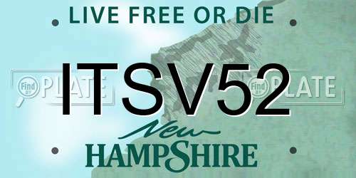 ITSV52 New Hampshire License Plate