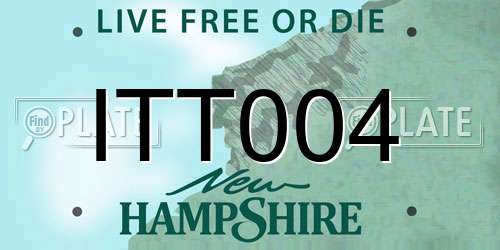 ITT004 New Hampshire License Plate