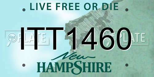 ITT1460 New Hampshire License Plate
