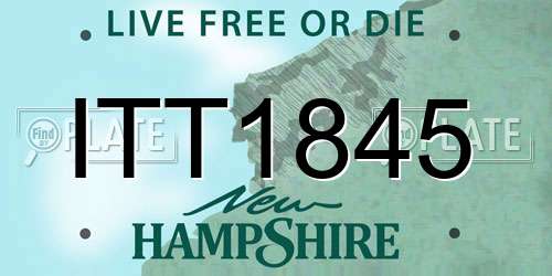 ITT1845 New Hampshire License Plate