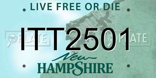 ITT2501 New Hampshire License Plate