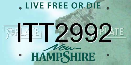 ITT2992 New Hampshire License Plate