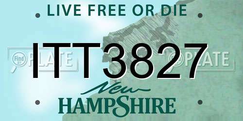 ITT3827 New Hampshire License Plate