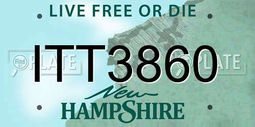 ITT3860 New Hampshire License Plate
