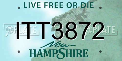 ITT3872 New Hampshire License Plate