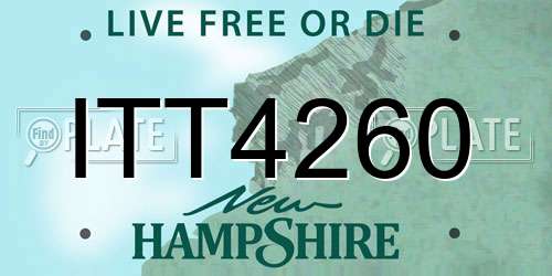 ITT4260 New Hampshire License Plate