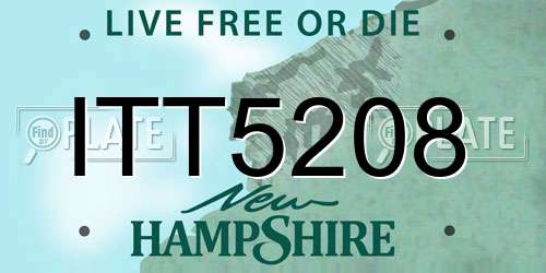 ITT5208 New Hampshire License Plate