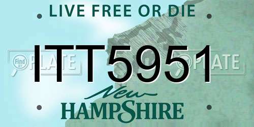 ITT5951 New Hampshire License Plate