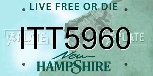 ITT5960 New Hampshire License Plate
