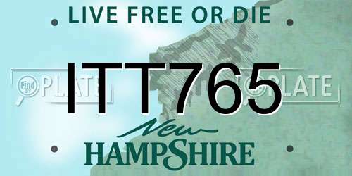 ITT765 New Hampshire License Plate
