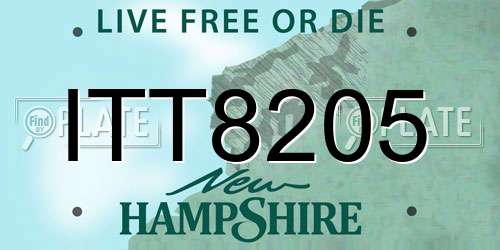 ITT8205 New Hampshire License Plate