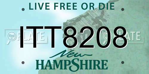 ITT8208 New Hampshire License Plate