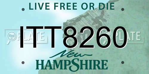 ITT8260 New Hampshire License Plate